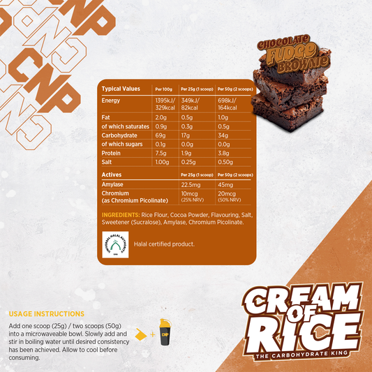 CNP Cream Of Rice 2kg (Fudge Brownie)